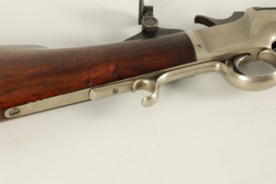 Lot 412 - A 19TH CENTURY FRANK WESSON BREECH-LOADING TWO-TRIGGER RIMFIRE RIFLE