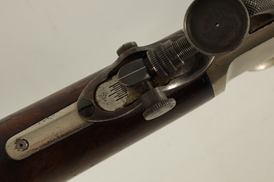 Lot 412 - A 19TH CENTURY FRANK WESSON BREECH-LOADING TWO-TRIGGER RIMFIRE RIFLE