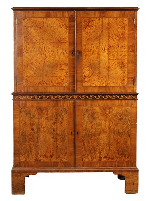 Lot 1140 - AN UNUSUAL WILLIAM AND MARY MULBERRY CABINET