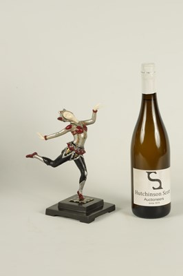 Lot 704 - AN ART DECO COLD PAINTED BRONZE AND IVORY FIGURE OF A FEMALE JESTER