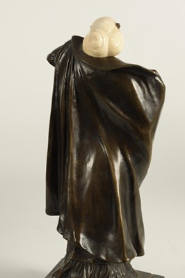 Lot 635 - ANTON ENDSTORFER (1880-1960) AN ART NOUVEAU BRONZE AND IVORY FIGURAL SCULPTURE