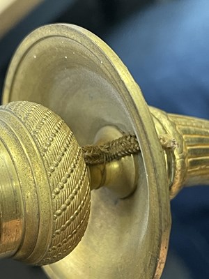 Lot 771 - A FINE PAIR OF 19TH CENTURY FRENCH EMPIRE STYLE TWO BRANCH ORMOLU AND BRONZE WALL LIGHTS