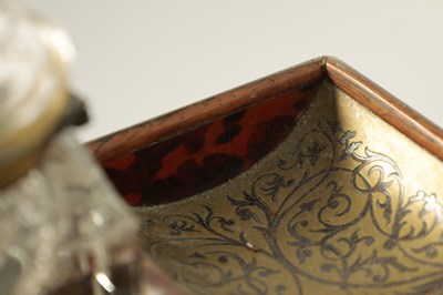 Lot 622 - C. ASPREY 166, BOND STREET, LONDON. A FINE TORTOISESHELL BOULLE WORK  DESK PEN AND INK STAND