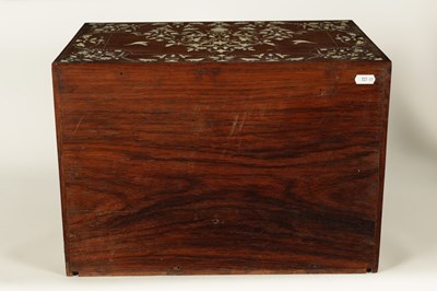 Lot 208 - A GOOD 19TH CENTURY ANGLO INDIAN HARDWOOD AND IVORY INLAID TABLE CABINET