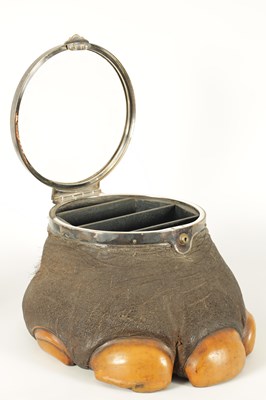 Lot 513 - A LATE 19TH CENTURY TAXIDERMY ELEPHANT FOOT