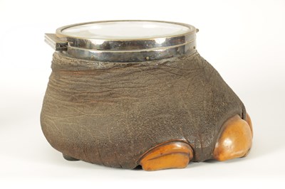 Lot 513 - A LATE 19TH CENTURY TAXIDERMY ELEPHANT FOOT