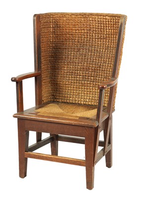 Lot 1106 - AN EARLY 20TH CENTURY OAK FRAMED CHILD'S ORKNEY CHAIR