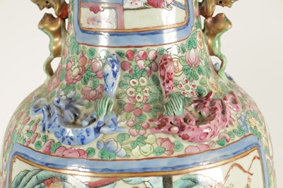 Lot 107 - TWO LATE 19TH CENTURY CHINESE FAMILLE ROSE PORCELAIN VASES