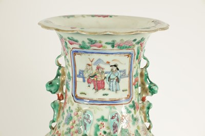 Lot 107 - TWO LATE 19TH CENTURY CHINESE FAMILLE ROSE PORCELAIN VASES