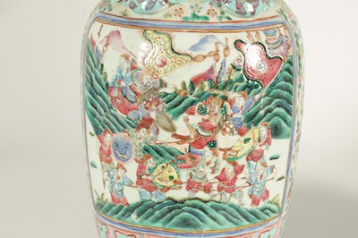 Lot 107 - TWO LATE 19TH CENTURY CHINESE FAMILLE ROSE PORCELAIN VASES