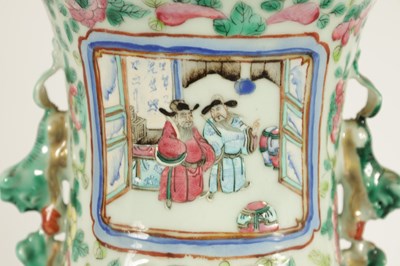 Lot 107 - TWO LATE 19TH CENTURY CHINESE FAMILLE ROSE PORCELAIN VASES