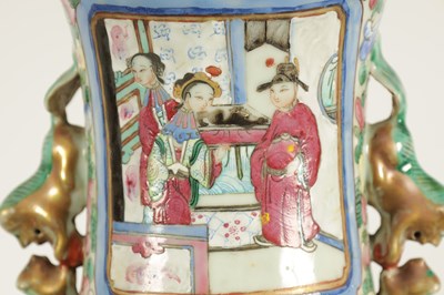 Lot 107 - TWO LATE 19TH CENTURY CHINESE FAMILLE ROSE PORCELAIN VASES