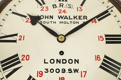 Lot 1008 - JOHN WALKER, 1 SOUTH MOLTON ST. LONDON. A LATE 19TH CENTURY FUSEE RAILWAY STATION CLOCK