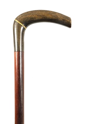 Lot 636 - A LATE 19TH CENTURY RHINOCEROS HORN HANDLED WALKING STICK