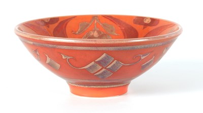 Lot 75 - A 20TH CENTURY LUSTREWARE FLARED FOOTED BOWL