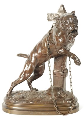 Lot 563 - PROSPER LECOURTIER (1855 - 1924) A LATE 19TH CENTURY BULL MASTIFF DOG BRONZE SCULPTURE