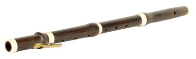 Lot 493 - AN EARLY 19TH CENTURY ROSEWOOD AND IVORY FLUTE BY GUNTER KORDER