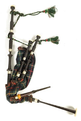 Lot 499 - A SET OF EARLY 20TH CENTURY SCOTTISH BAG PIPES