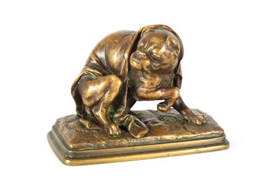 Lot 686 - LALOUETTE. A LATE 19TH FRENCH PATINATED BRONZE SCULPTURE