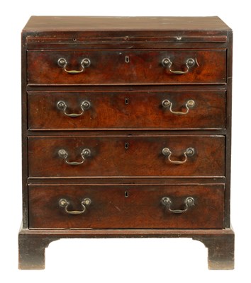 Lot 1143 - A GOOD GEORGE III MAHOGANY CADDY TOP CHEST OF DRAWERS OF SUPERB COLOUR AND PATINATION