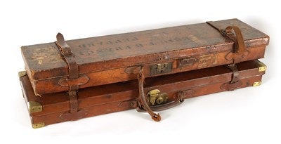 Lot 388 - A LEATHER BOUND SHOTGUN CASE BY THOMAS BLAND & SONS LONDON