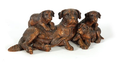 Lot 554 - A FINE 19TH CENTURY BLACK FOREST CARVED LINDEN-WOOD ANIMAL GROUP