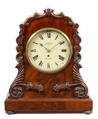 Lot 943 - FRODSHAM, GRACECHURCH STREET, LONDON. A WILLIAM IV MAHOGANY TRIPLE FUSEE QUARTER CHIMING BRACKET CLOCK