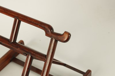 Lot 108 - A 19TH CENTURY CHINESE HARDWOOD PORTABLE BOOKREST/EASEL