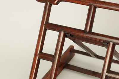 Lot 108 - A 19TH CENTURY CHINESE HARDWOOD PORTABLE BOOKREST/EASEL