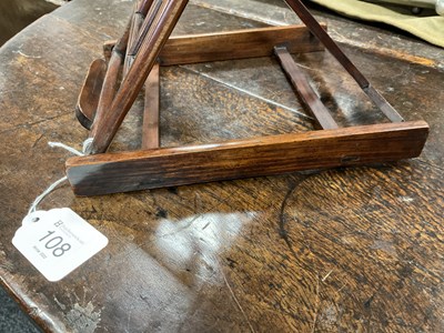 Lot 108 - A 19TH CENTURY CHINESE HARDWOOD PORTABLE BOOKREST/EASEL