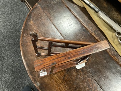 Lot 108 - A 19TH CENTURY CHINESE HARDWOOD PORTABLE BOOKREST/EASEL