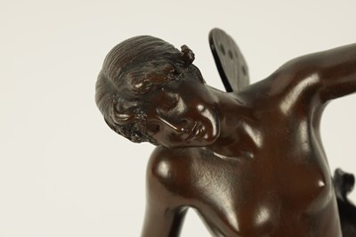 Lot 735 - FRANZ ROSSE (1856-1900) AN ART NOUVEAU BRONZE SCULPTURE OF A SEMI NUDE WINGED ANGEL