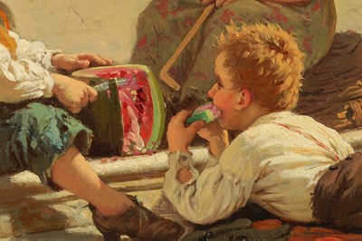 Lot 884 - ANTONIO E. PAOLETTI (1834 - 1912). A LATE 19TH CENTURY OIL ON CANVAS