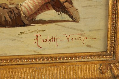 Lot 884 - ANTONIO E. PAOLETTI (1834 - 1912). A LATE 19TH CENTURY OIL ON CANVAS