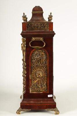 Lot 988 - JOHN SCOTT, GLOUCESTER STREET, LONDON. A LATE 18TH CENTURY THREE TRAIN QUARTER STRIKING INLAID AND ORMOLU MOUNTED MAHOGANY BRACKET CLOCK