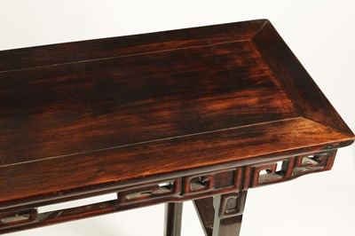 Lot 135 - A 19TH CENTURY CHINESE HARDWOOD ALTAR TABLE OF GOOD COLOUR AND PATINA