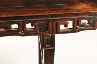 Lot 135 - A 19TH CENTURY CHINESE HARDWOOD ALTAR TABLE OF GOOD COLOUR AND PATINA