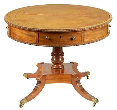 Lot 1096 - AN EARLY 19TH CENTURY MAHOGANY DRUM TABLE