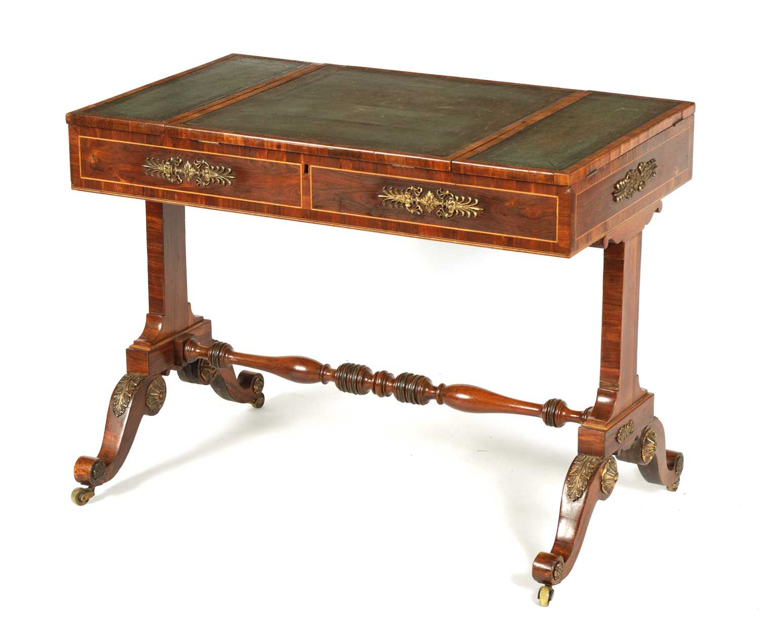 Lot 1160 - A REGENCY ORMOLU MOUNTED ROSEWOOD WRITING