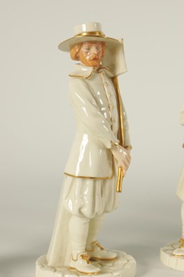 Lot 31 - A GROUP OF SIX LATE 19TH CENTURY HADLEY'S WORCESTER FIGURES FROM THE CRIES OF LONDON SERIES