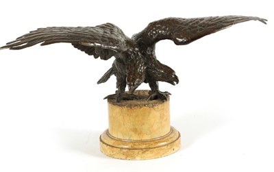 Lot 663 - A 19TH CENTURY FRENCH BRONZE SCULPTURE OF A DOUBLE HEADED EAGLE