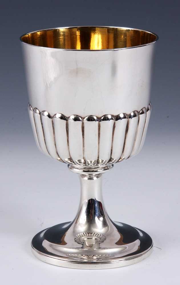 Lot 251 - A GEORGE III SILVER GOBLET of tapering form...