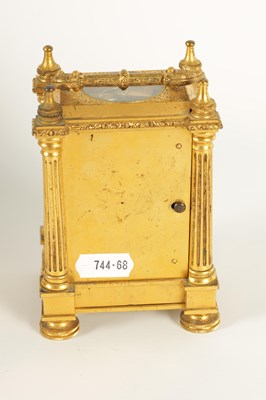 Lot 912 - PERIGAL & DUTERIAN, BOND STREET, LONDON. A FINE MID 19TH CENTURY GILT BRASS ENGLISH FUSEE CARRIAGE CLOCK