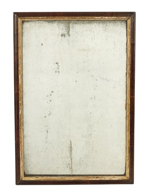 Lot 1094 - A GEORGE III MAHOGANY HANGING MIRROR