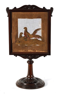 Lot 588 - A WILLIAM IV ROSEWOOD FACE SCREEN