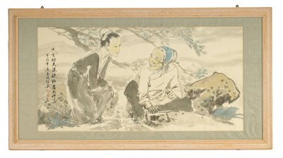 Lot 110 - A LARGE 19TH CENTURY CHINESE WATERCOLOUR