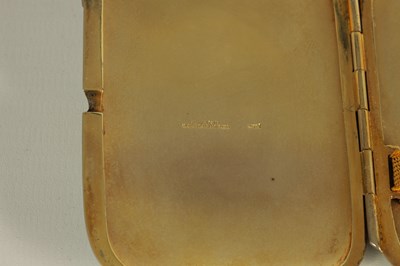 Lot 278 - A FINE LATE 19TH CENTURY SILVER GILT AND GUILLOCHE ENAMEL CIGARETTE CASE IN ORIGINAL LEATHER BOX RETAILED BY E.LENOIR PARIS