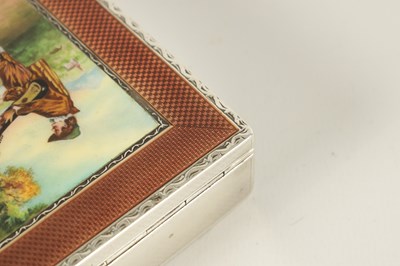 Lot 291 - A PAIR EARLY 20TH CENTURY CONTINENTAL SILVER AND ENAMEL TABLE CIGARETTE BOXES