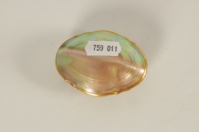 Lot 302 - A 19TH CENTURY CONTINENTAL 18CT GOLD MOUNTED ABALONE SHELL SNUFF BOX