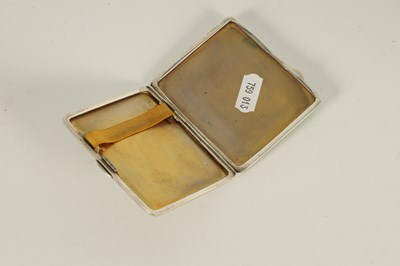 Lot 186 - AN ART DECO SILVER AND GUILLOCHE ENAMEL CIGARETTE CASE